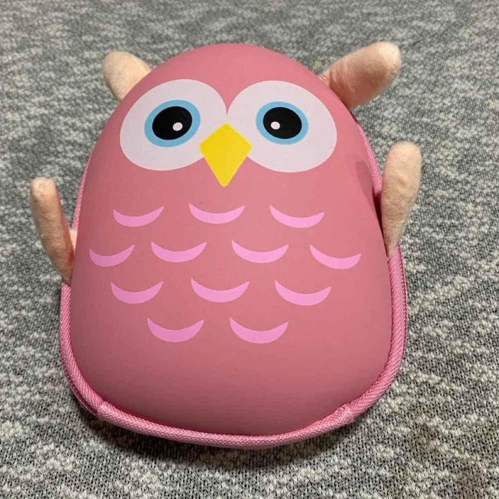 Pink owl Emmzoe crossbody sling bag. SKU-A879#kids‎